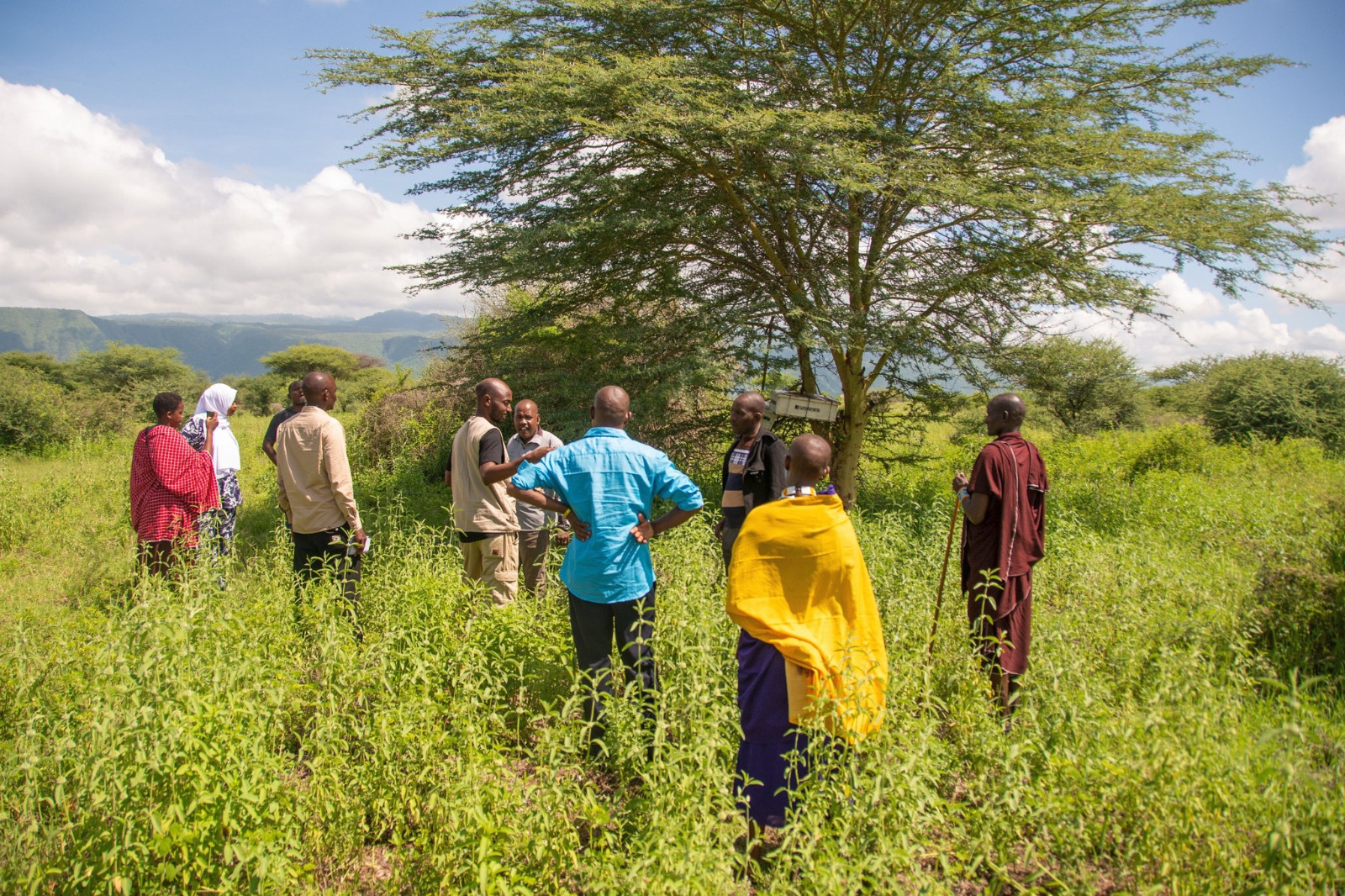 Community volunteers gathering in Maasai regions